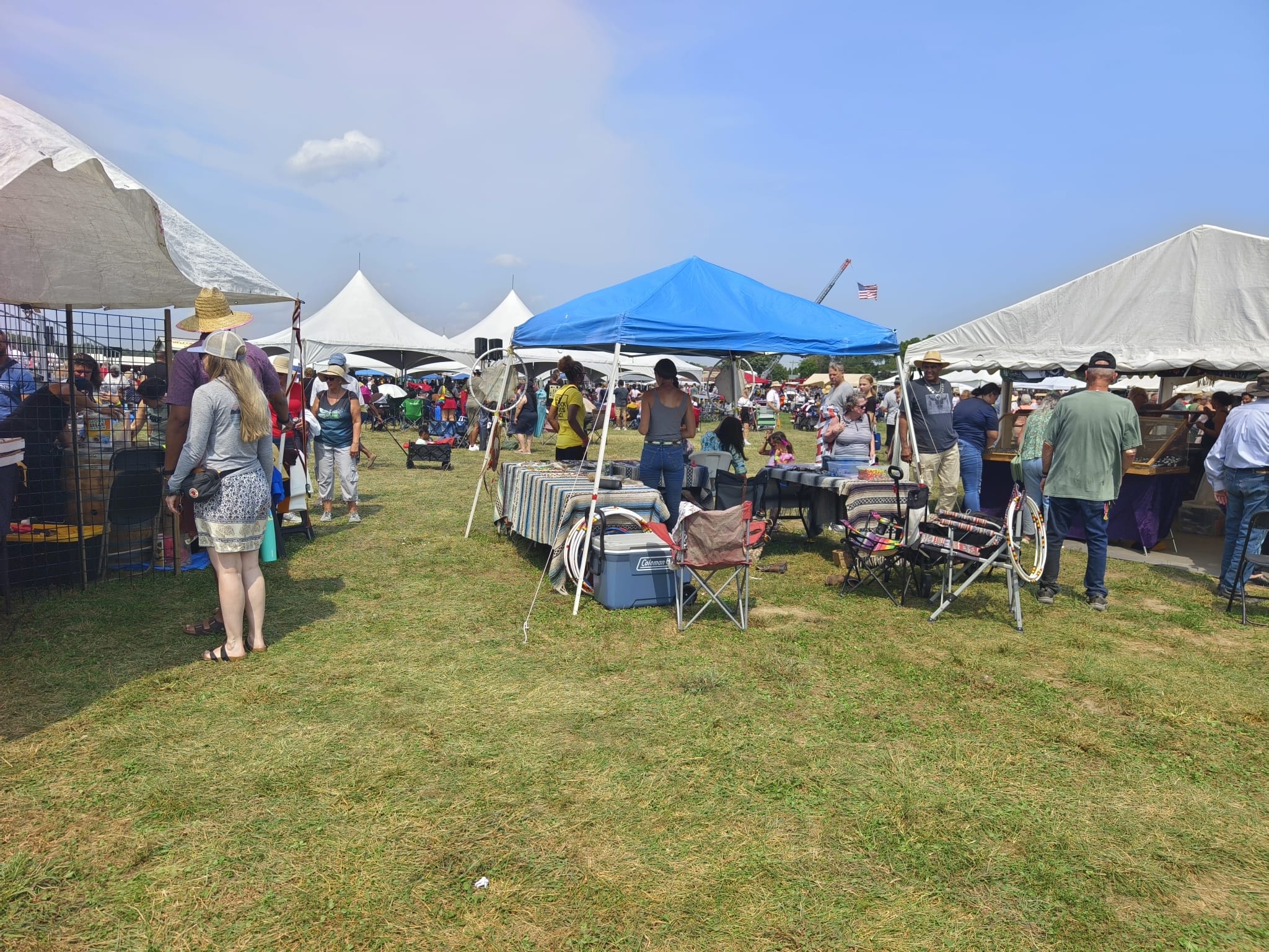 Craft vendors selling traditional art and handmade goods