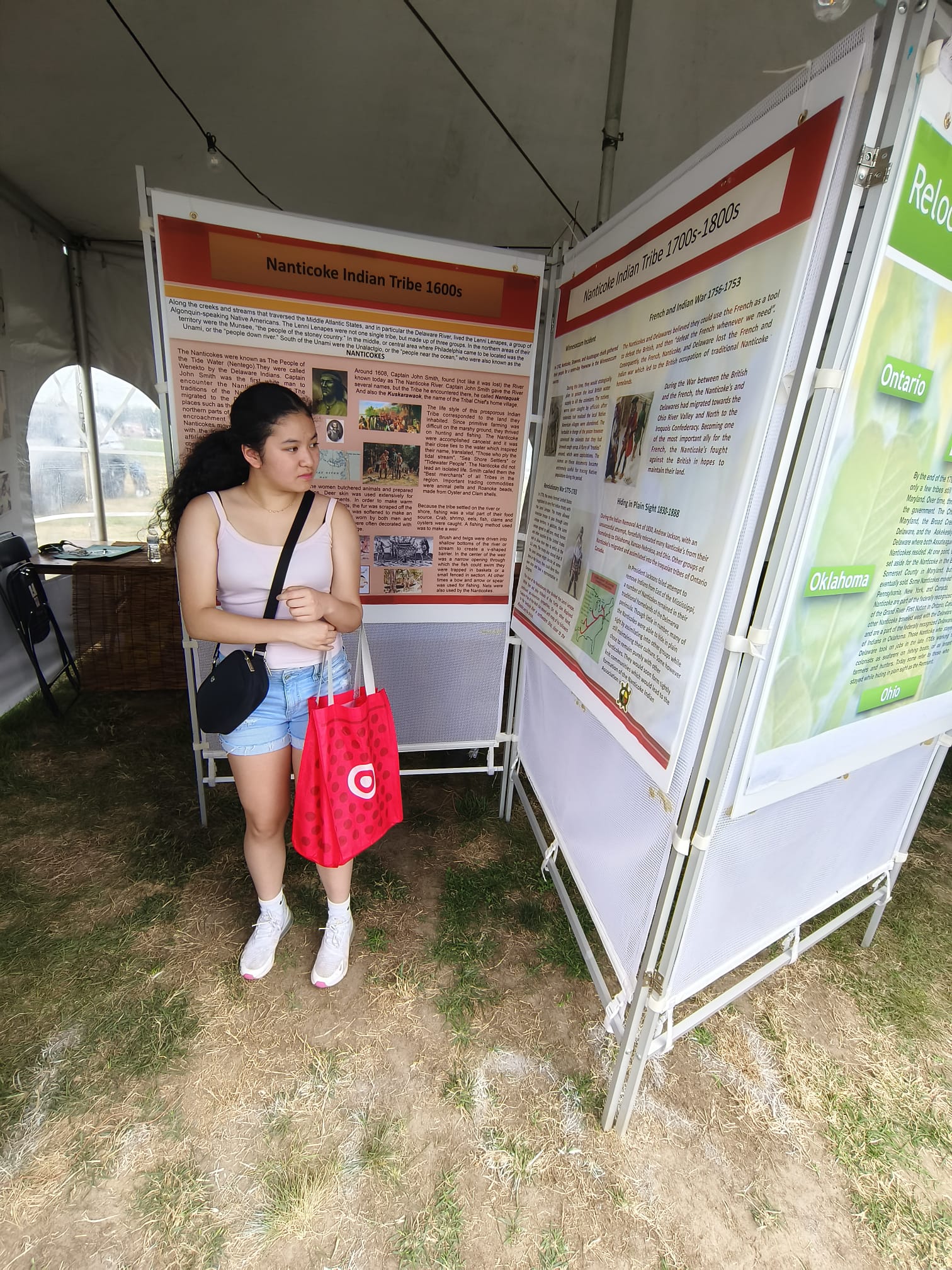 Vivian at the Nanticoke 1600s history exhibit